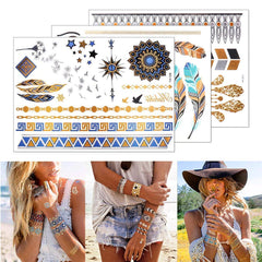 GICUNK metallic bracelet tattoo pattern for chic wrist jewelry look