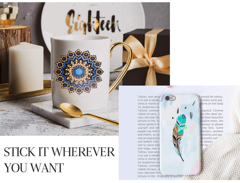 GICUNK easy-to-remove gold and silver tattoos for gifting and photos