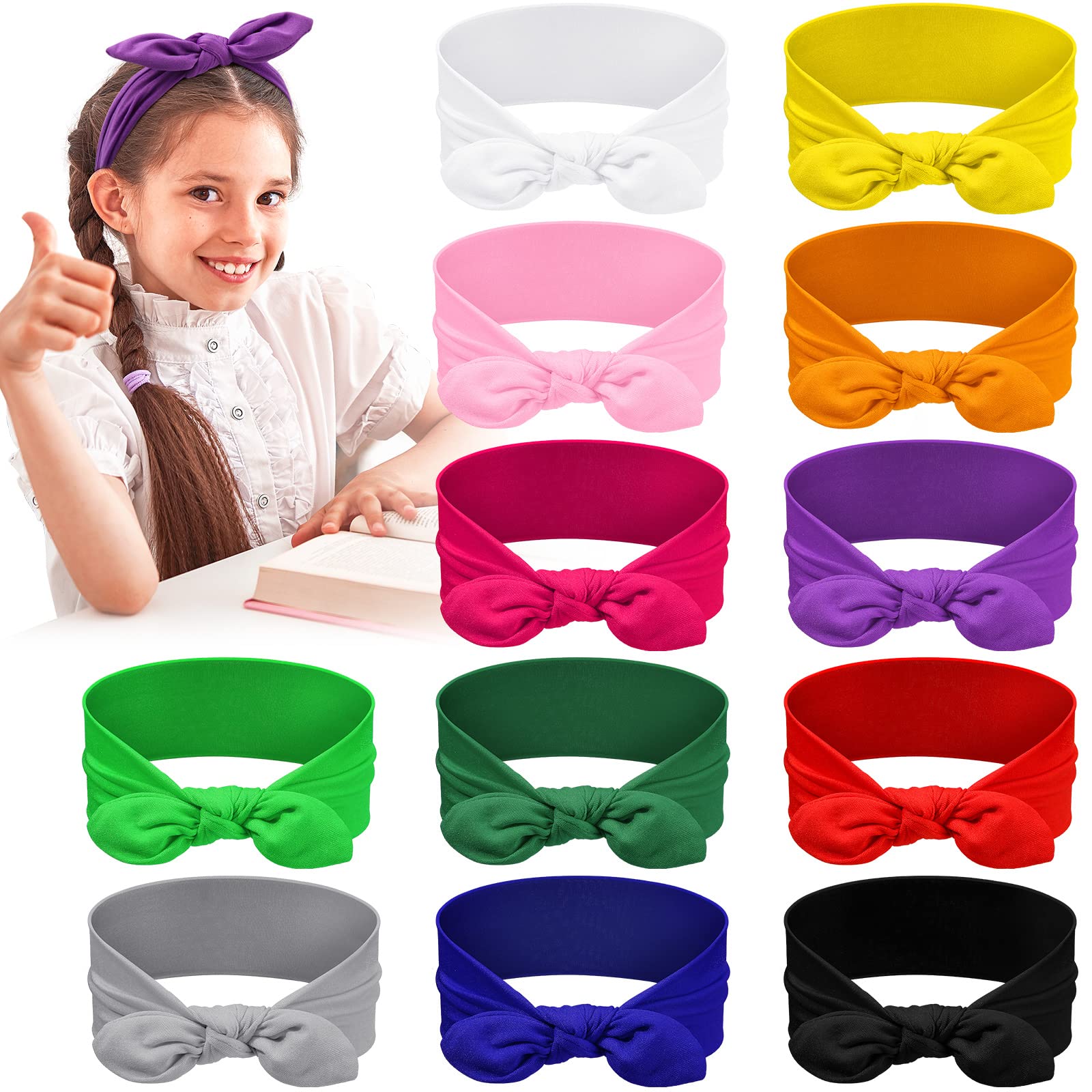 Giegxin diadema para niñas con lazo oreja conejo removible, ideal para combinar con outfits.