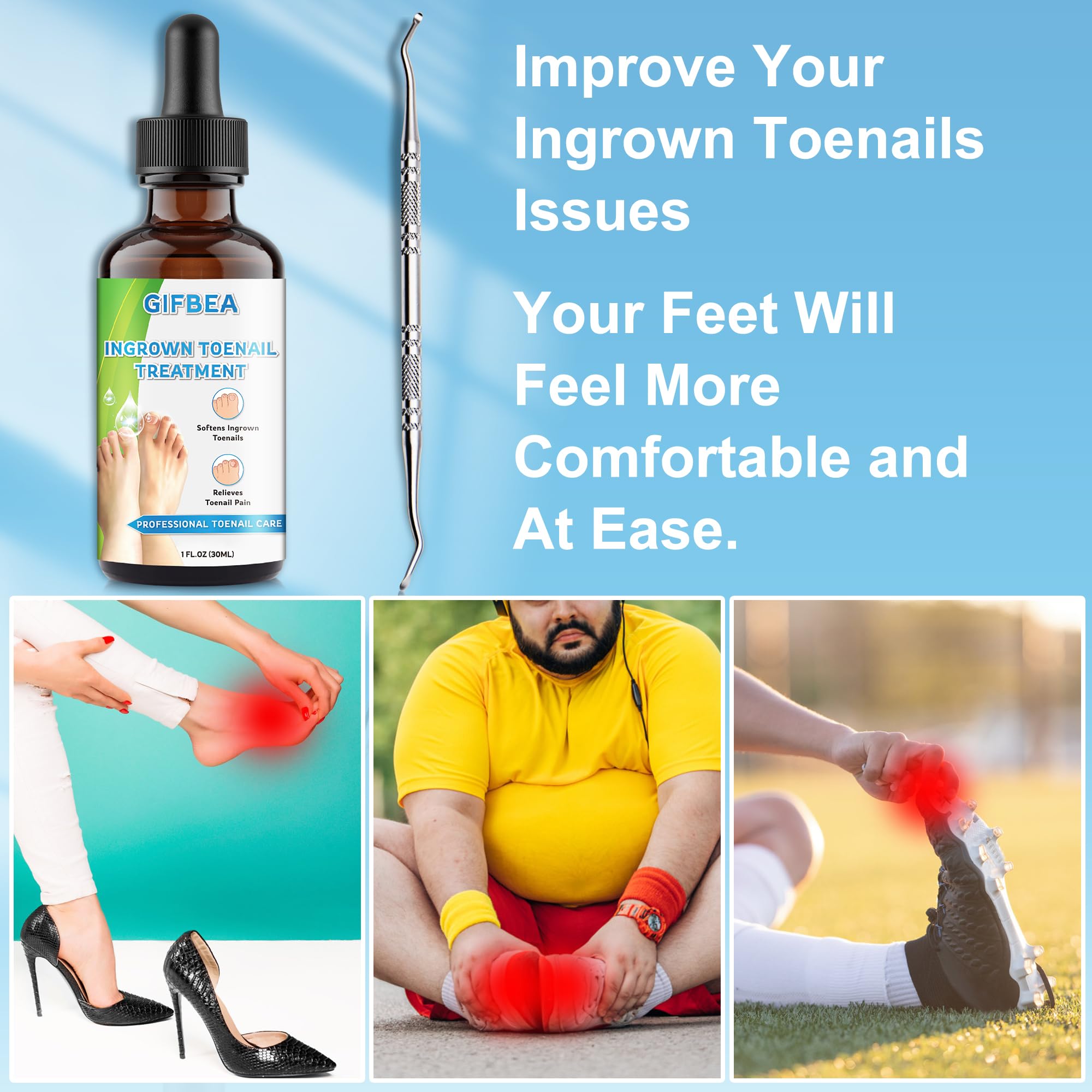 GIFBEA At-Home Care Setup demonstrates convenient, mess-free toenail care routine.