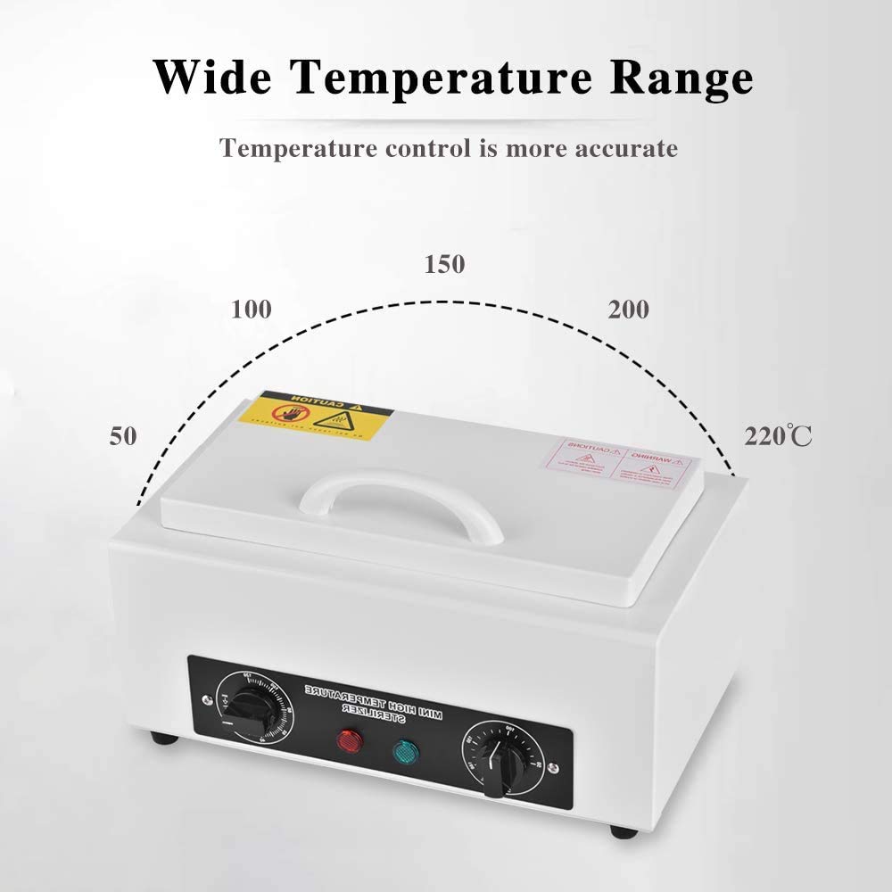 Giff NV-210 dry-heat operation highlights fast, chemical-free tool disinfection between clients.