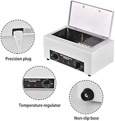 Giff NV-210 inside stainless tray facilitates rust-resistant, easy-clean tool sanitation.
