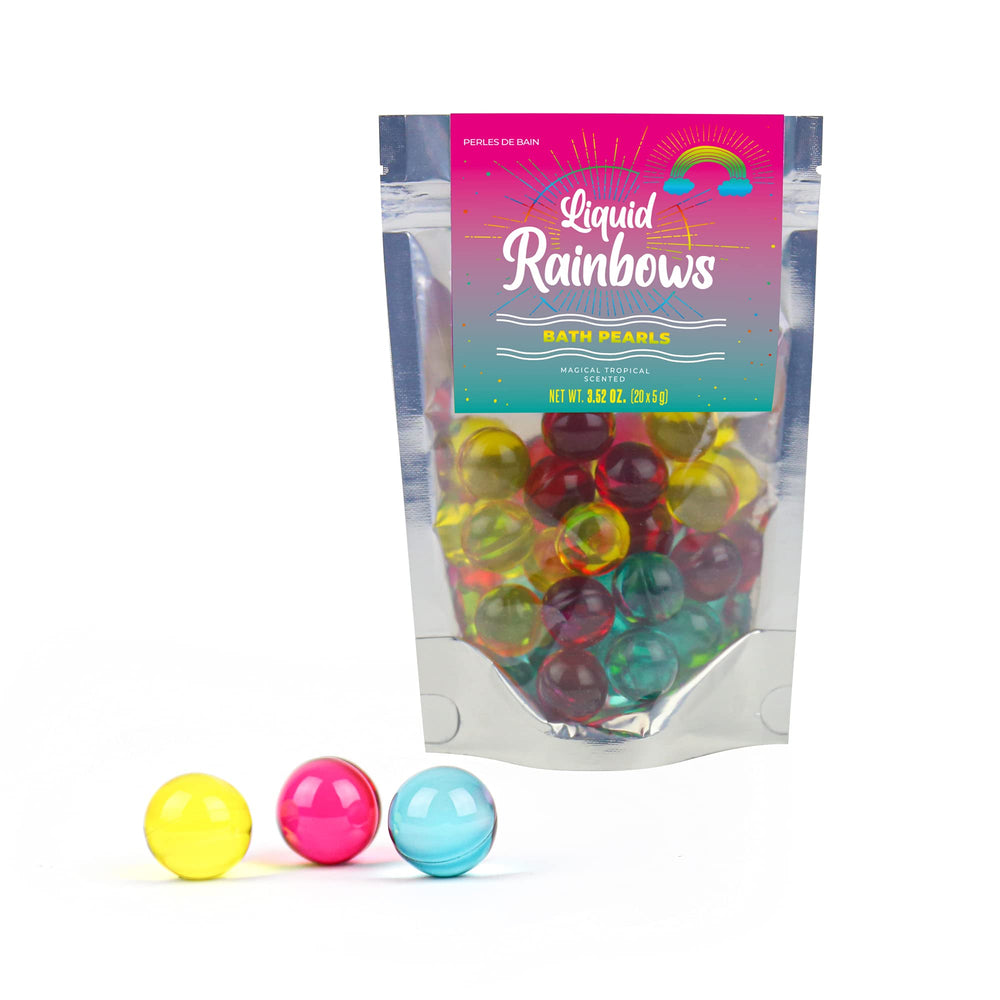 Gift Republic Liquid Spirit Rainbow Bath Pearls tropical scent scene evokes vacation mood