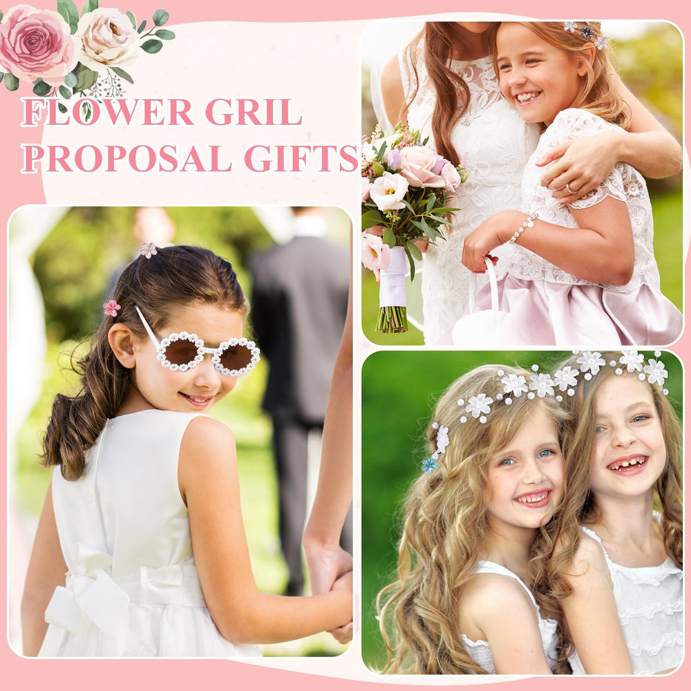 GiftSketch flower girl hair clips array for princess hairstyles