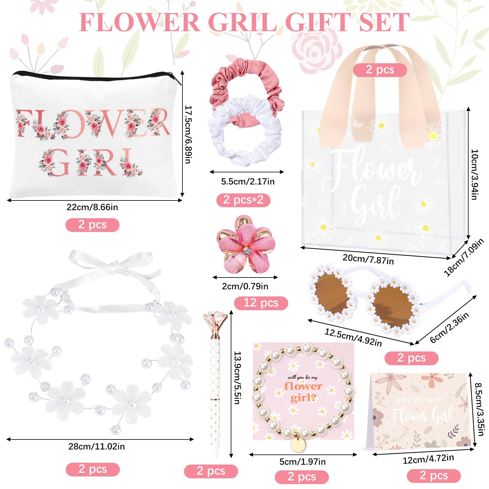 GiftSketch flower girl sunglasses set for sunny wedding ceremonies