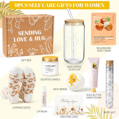 GiftPeak 16oz coffee glass cup for hot or cold beverages and mindful breaks.