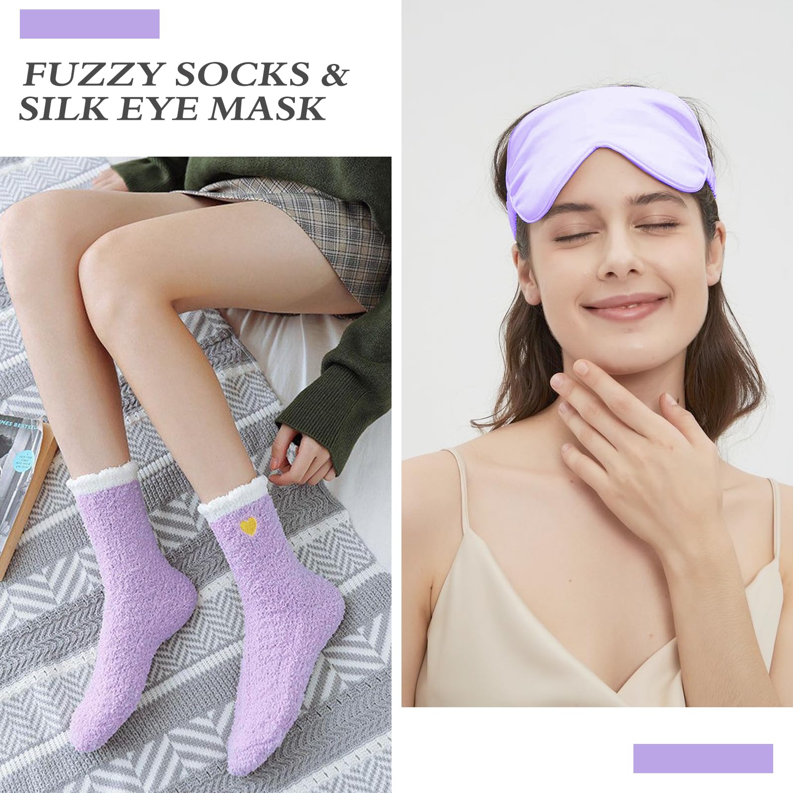GiftPeak antifaz seda lavanda, favorece el descanso nocturno
