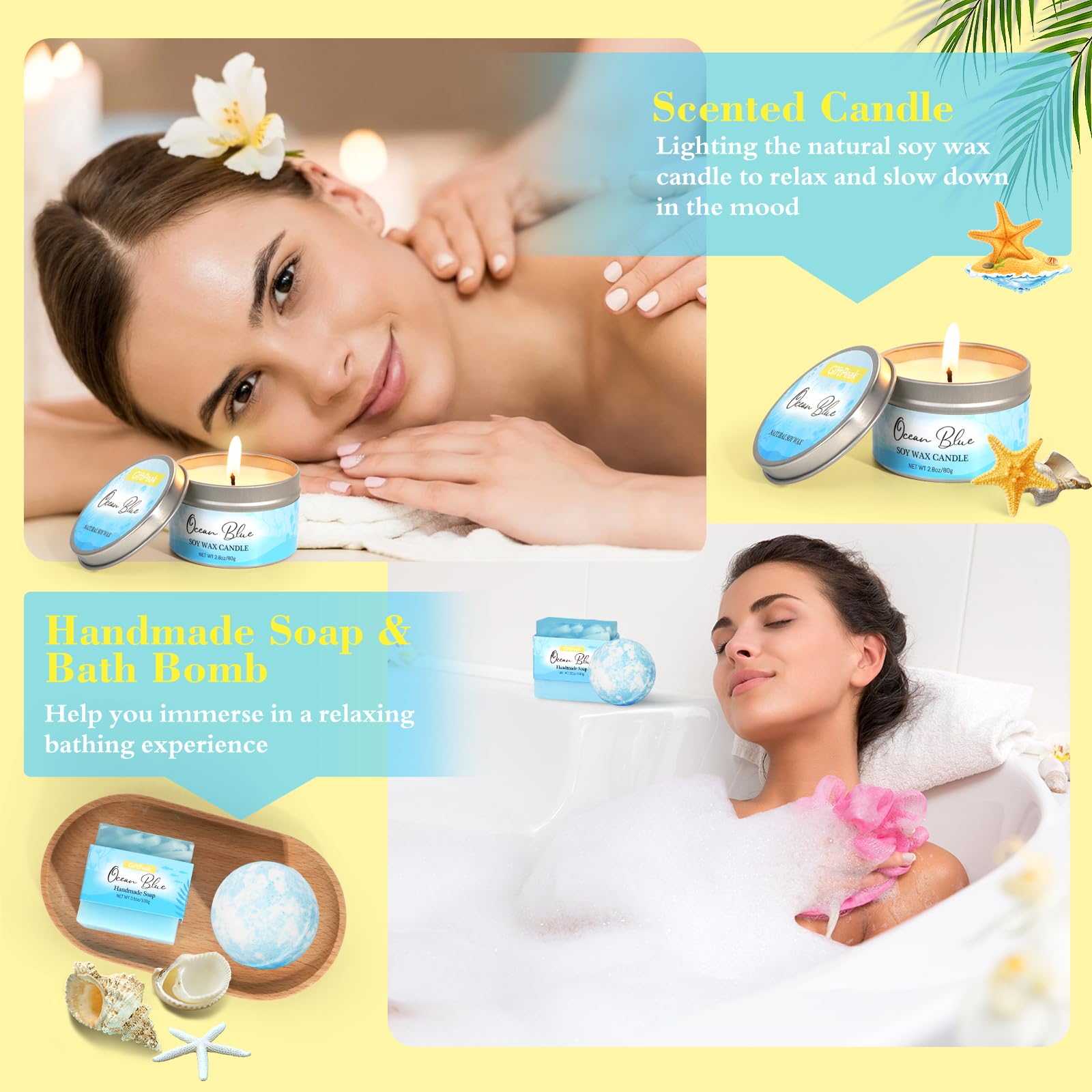 GiftPeak ocean-scented handmade soap for refreshing cleanse