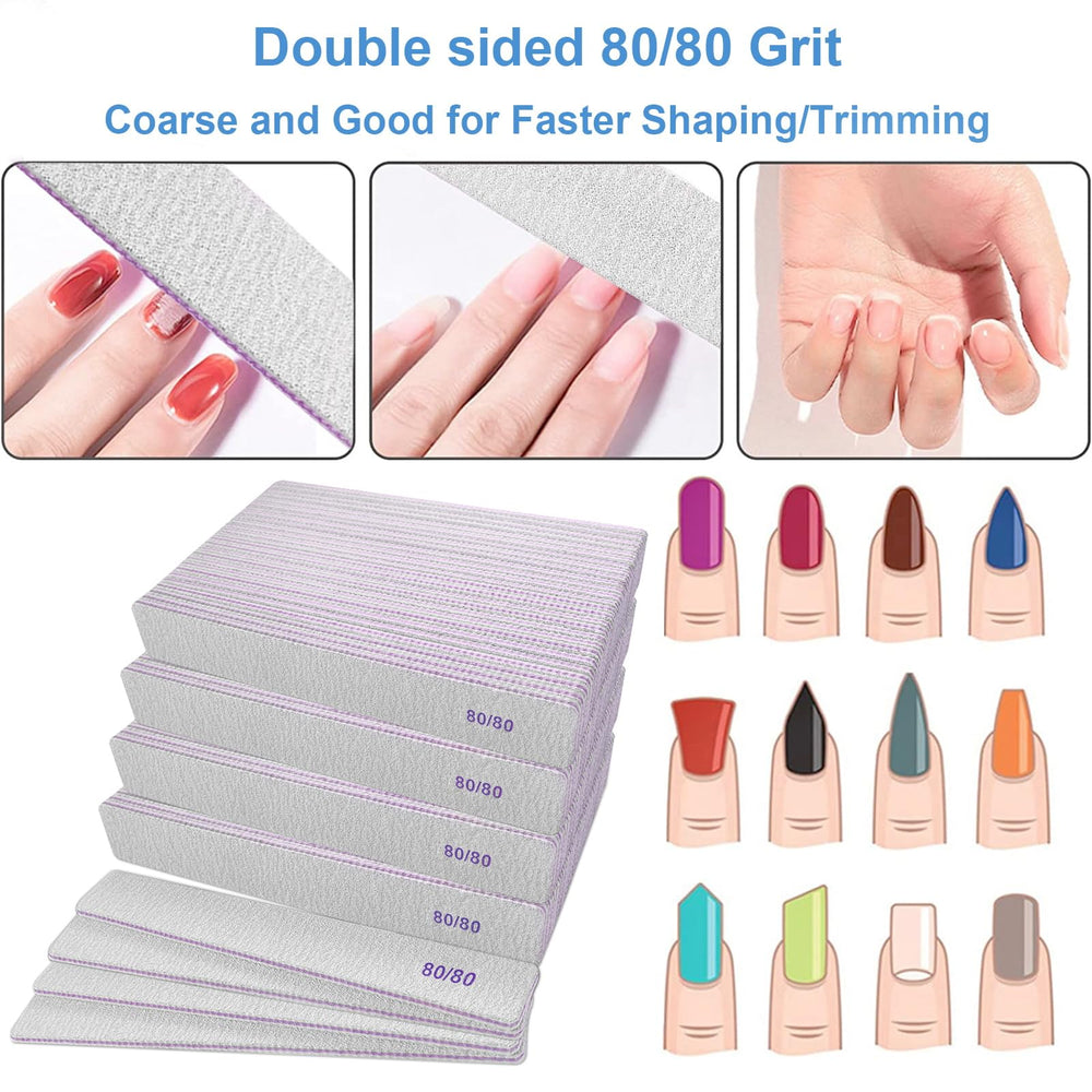 GigaGround 80/80 grit nail files pack back view showing robust surface