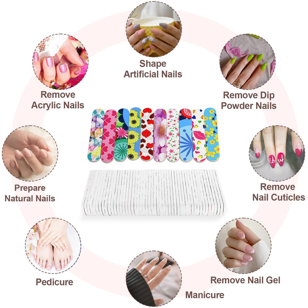 GigaGround colorful emery boards with floral patterns for fun nail care