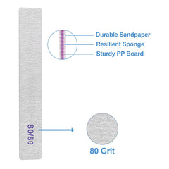 GigaGround double-sided 80/80 grit nail files close-up with coarse texture