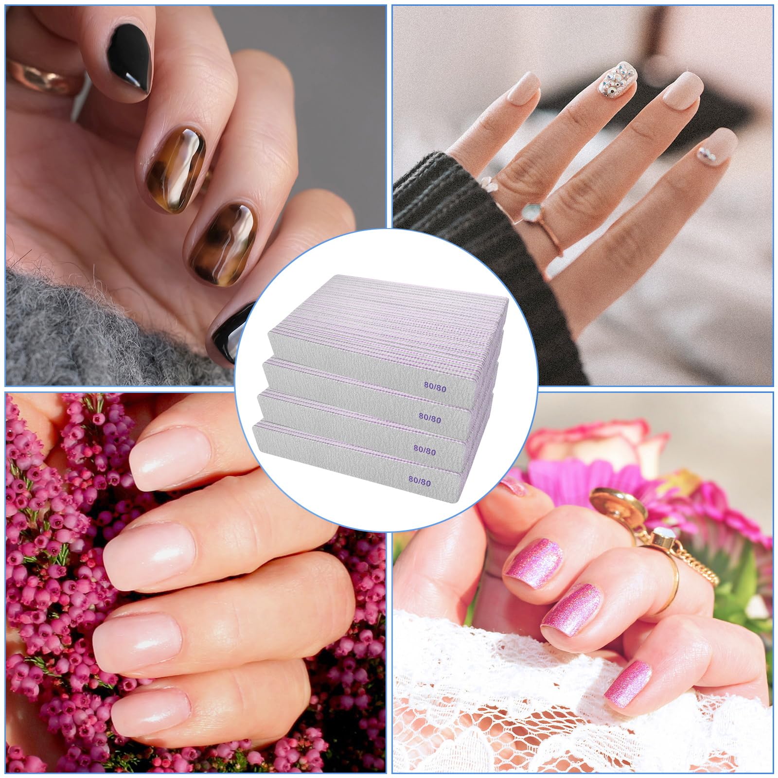 GigaGround ergonomic square nail files held for precise shaping