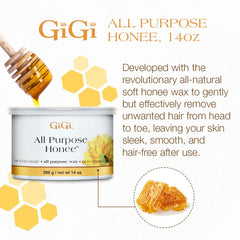 GIGI All Purpose Honee wax melting scene demonstrates low-temperature prep