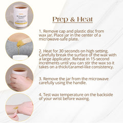 GIGI at-home waxing kit with holder simplifies warm wax sessions