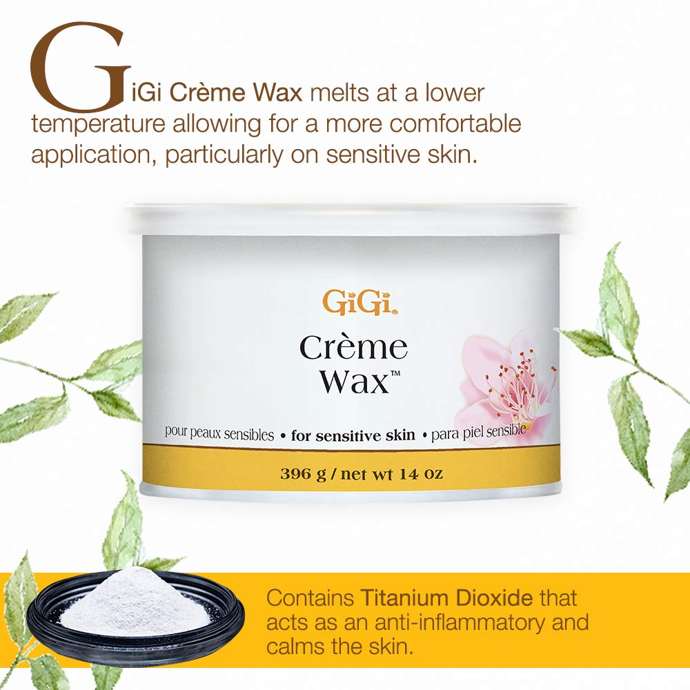 GIGI Creme Wax applied on face shows thin, controllable coverage.