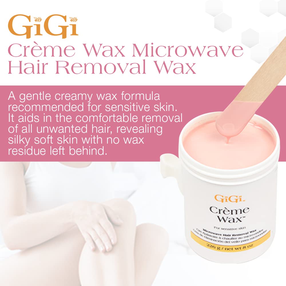 GIGI Creme Wax microwave holder helps safe heating for comfortable at-home waxing.