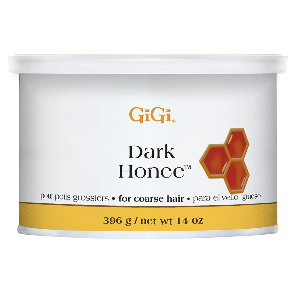 GIGI Dark Honee Soft Wax jar closeup for smooth skin preparation and salon-grade results.