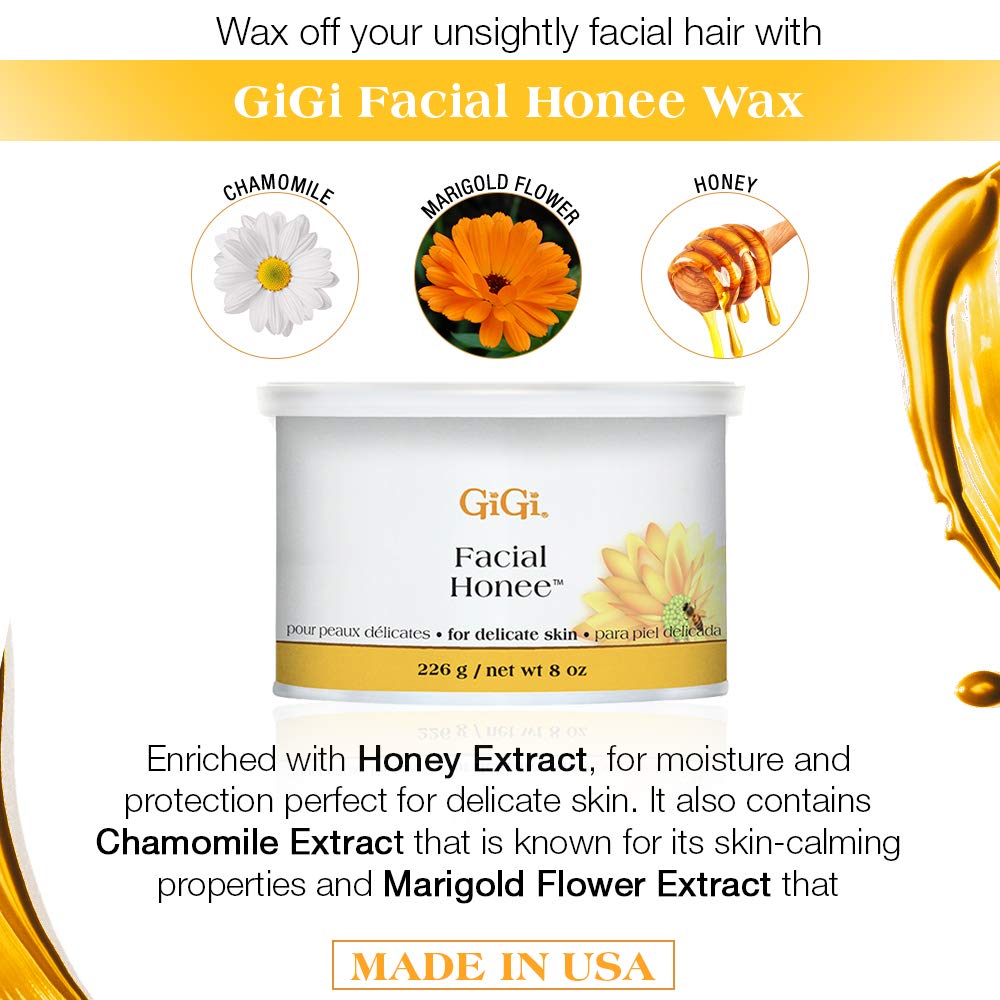 GIGI Facial Honee wax exfoliates and unclogs pores.