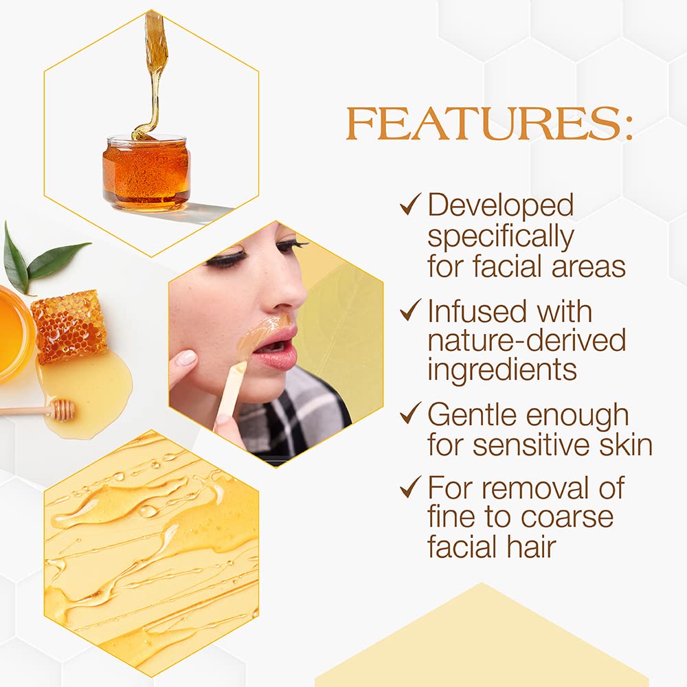 GIGI Facial Honee Wax honey ingredient highlight features emollients.