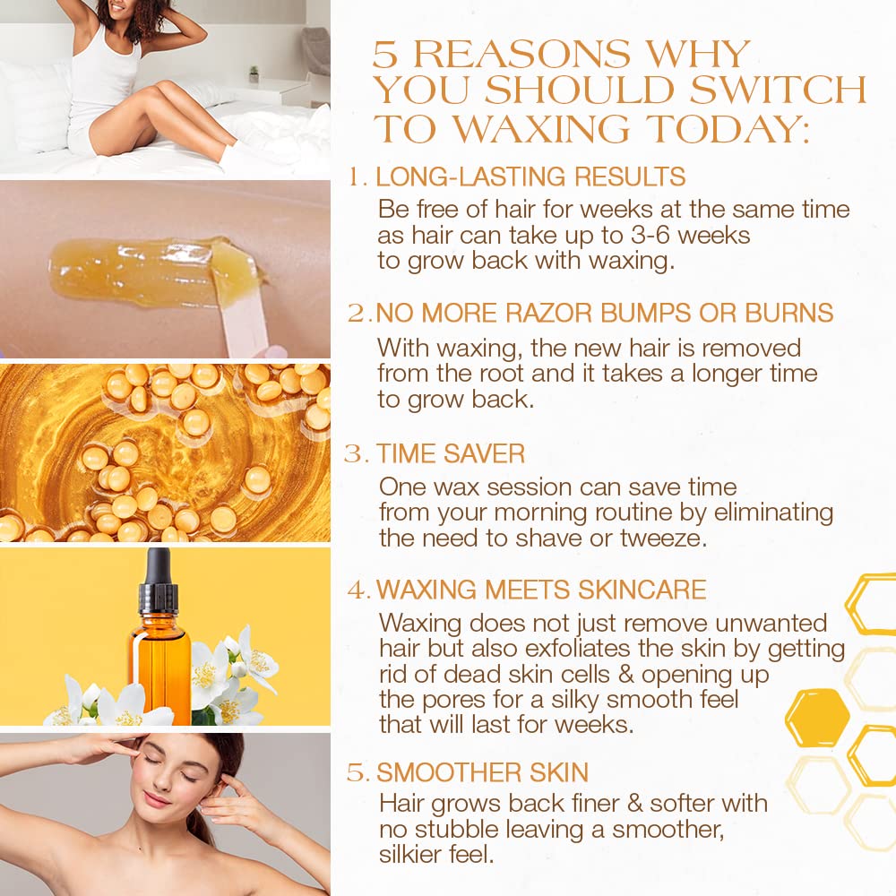 GIGI hard wax beads Golden Honee bikini line use demonstrates gentle waxing for sensitive areas