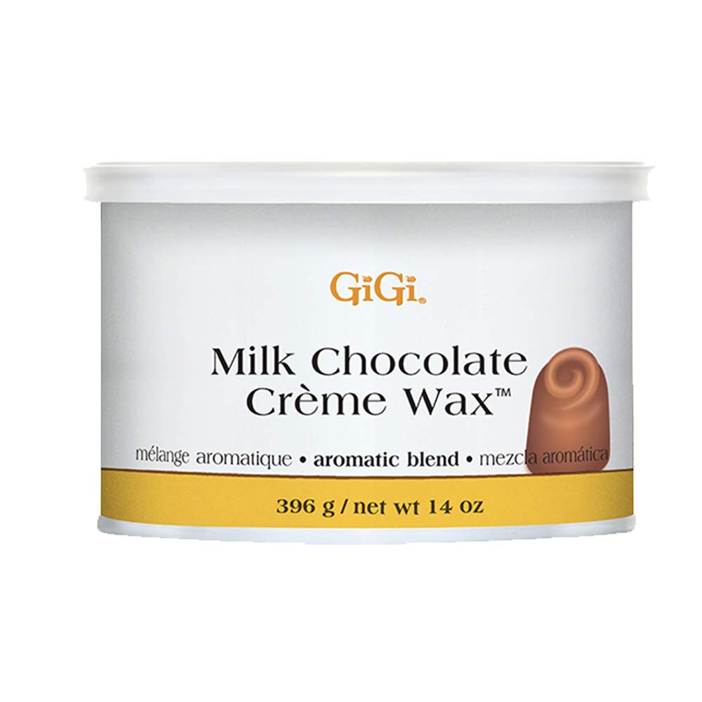 GiGi Milk Chocolate Crème Wax container shows creamy formula for smooth application.