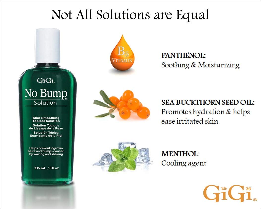 GIGI No Bump in a pre and post-wax routine setup.