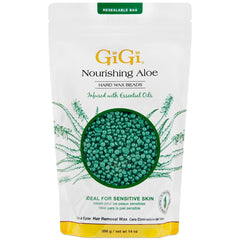 GiGi Nourishing Aloe hard wax beads packaging for at-home waxing