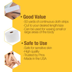 GIGI soft-wax cloth for easy cutting to size for precise waxing.