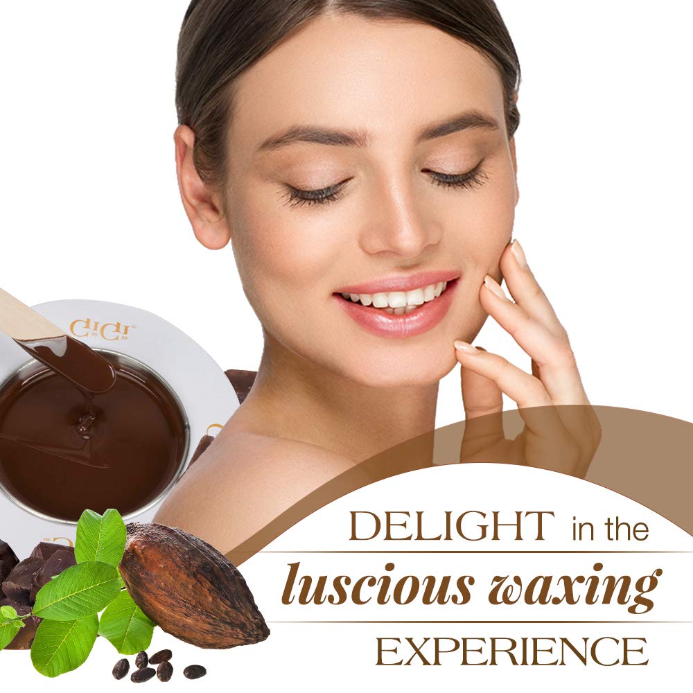 GiGi wax application on face shows gentle use for sensitive skin areas.