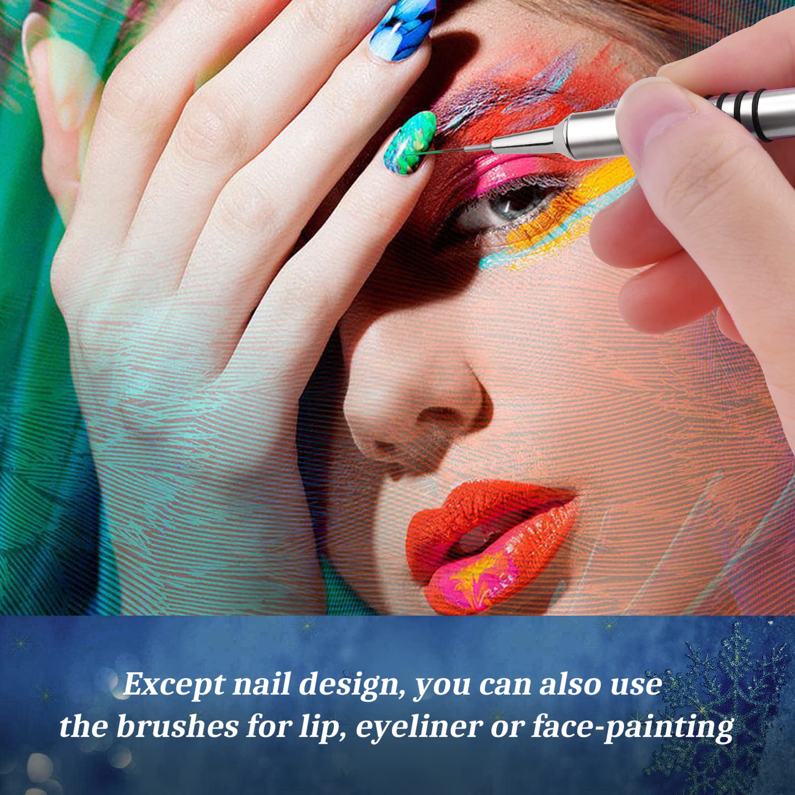 Giifnonnt brushes enable striping, dotting, and color filling for complex patterns.