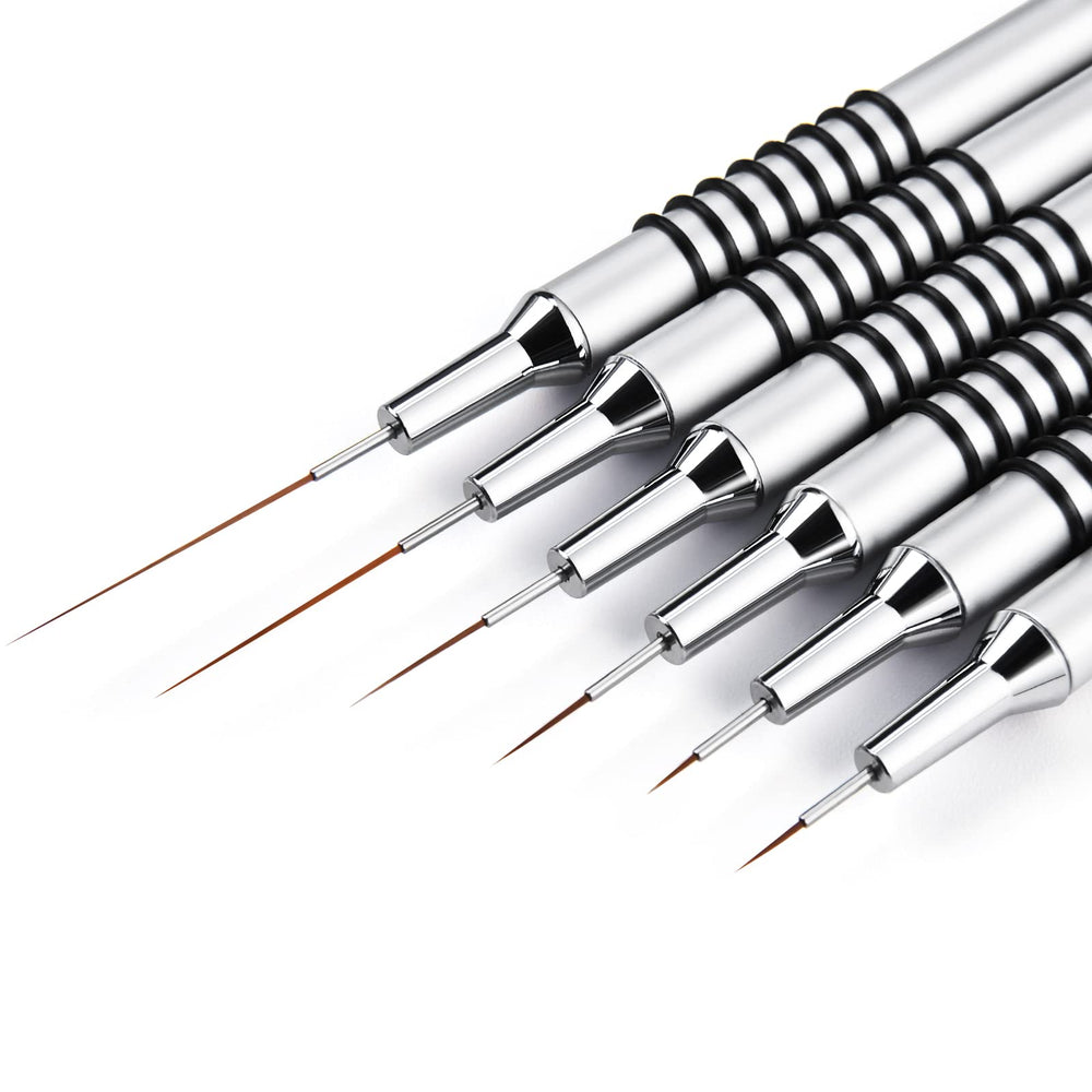 Giifnonnt Nail Art Liner Set with six ultra-thin brushes for precise lines.