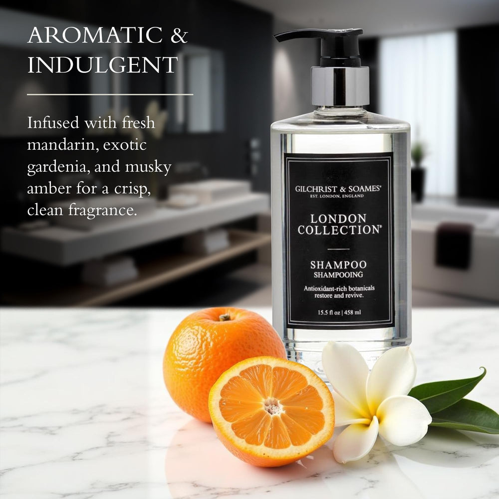 Gilchrist & Soames London Collection fragrance close-up with mandarin and gardenia.
