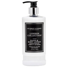 Gilchrist & Soames London Hand & Body Lotion bottle with pump for daily hydrating care.