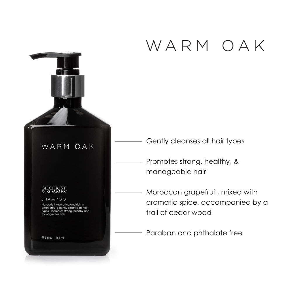 Gilchrist & Soames Warm Oak Shampoo lather creates rich foam for thorough cleansing.