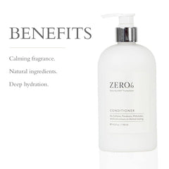 Gilchrist & Soames Zero% conditioner bottle back highlights sulfate- and paraben-free formula.