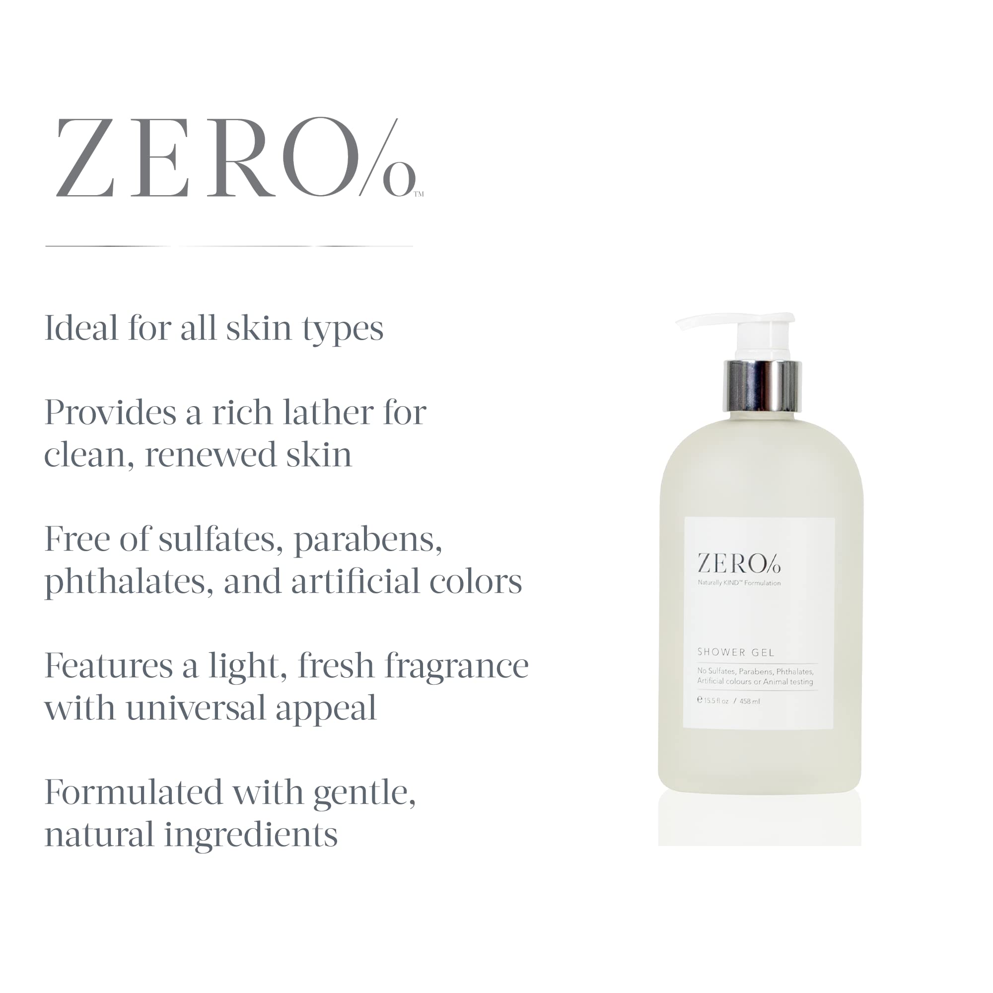 Gilchrist & Soames Zero% shower gel foam bubbles delivering refreshing lather