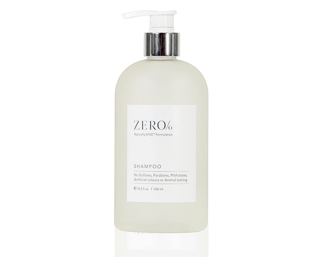 Gilchrist & Soames Zero% shampoo bottle pour offers a gentle, sulfate-free cleanse for all hair types.