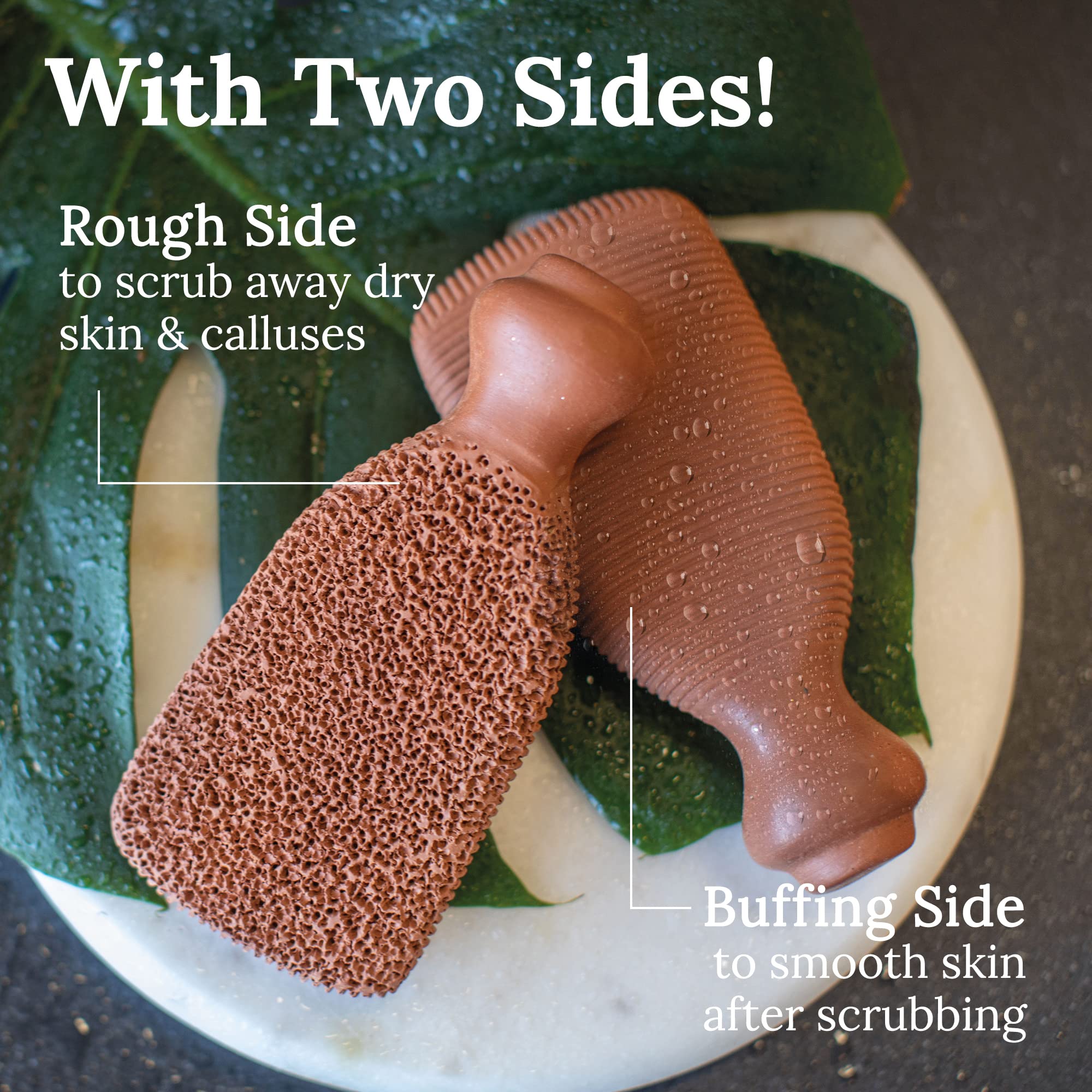 GILDEN TREE terra cotta natural material highlights eco-friendly pedicure tool.