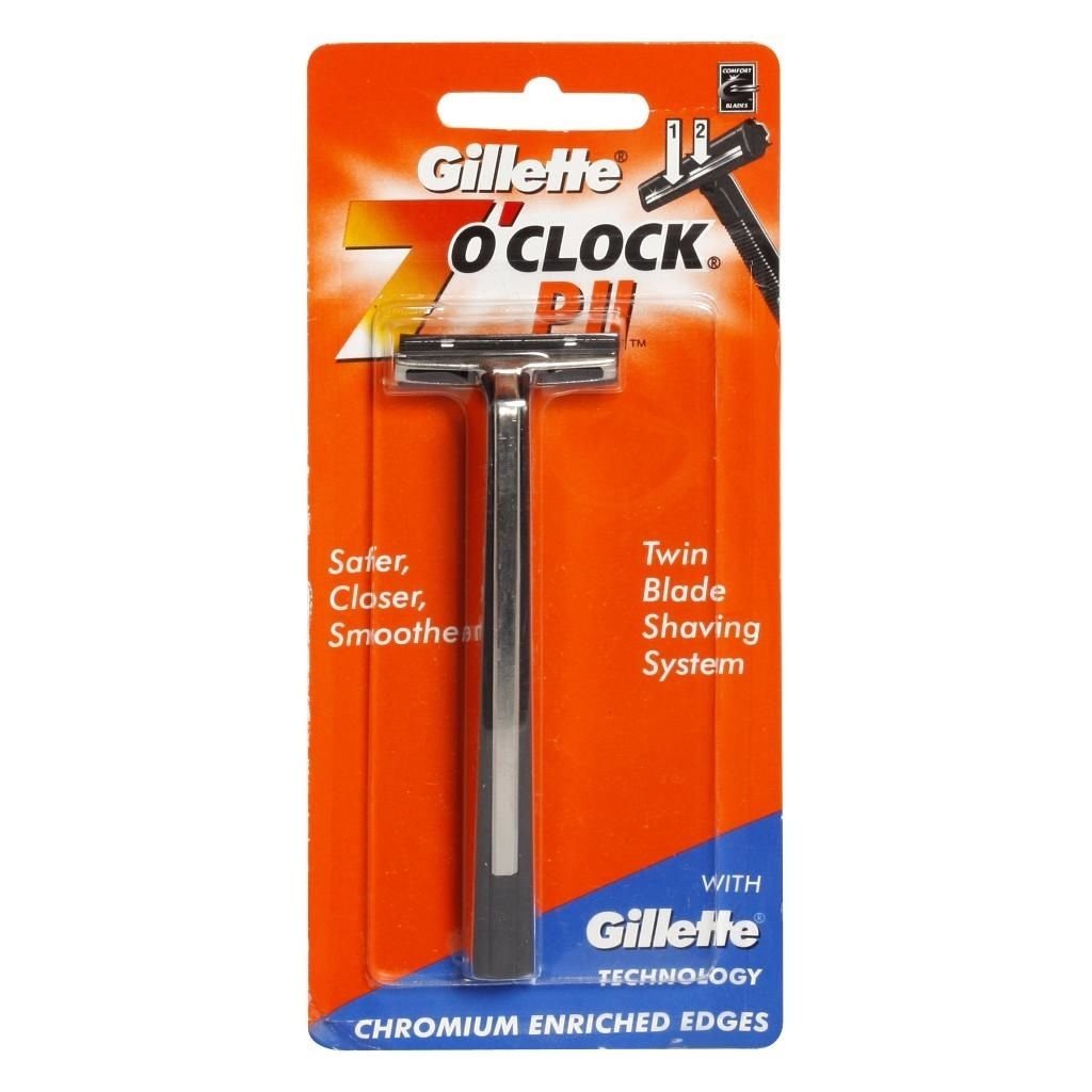 Gillette 7 O Clock PII twin blade shaving head for precise, comfortable daily shaves.