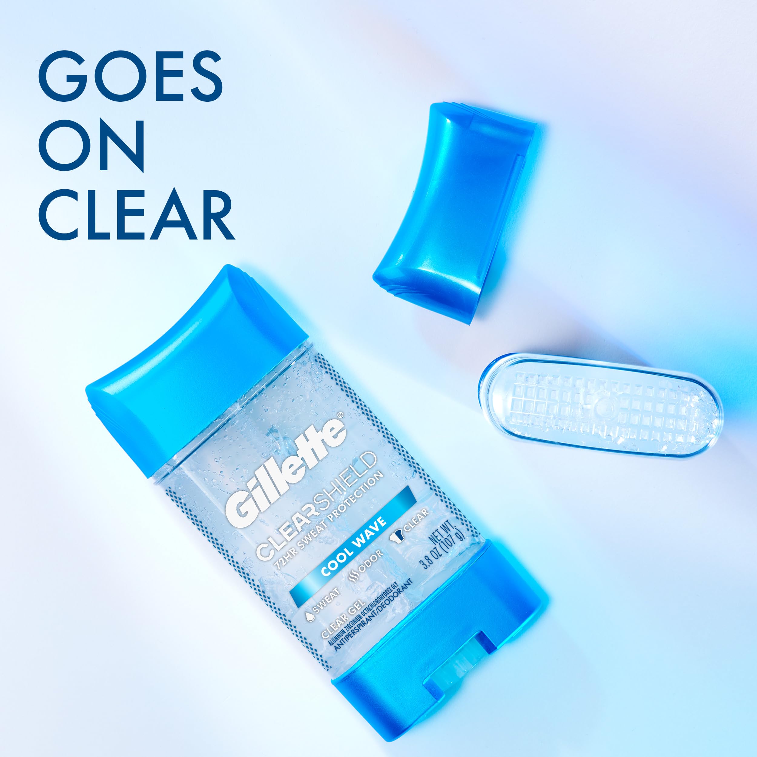 Gillette Advanced Clear Gel Cool Wave pack back view highlighting value and protection