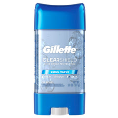 Gillette Advanced Clear Gel Cool Wave pack front view showing long lasting freshness
