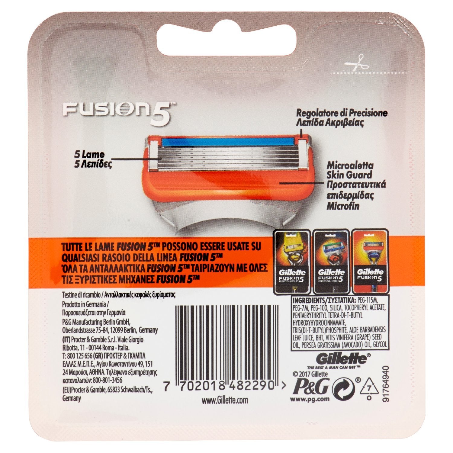 Gillette Fusion ergonomic handle providing steady control