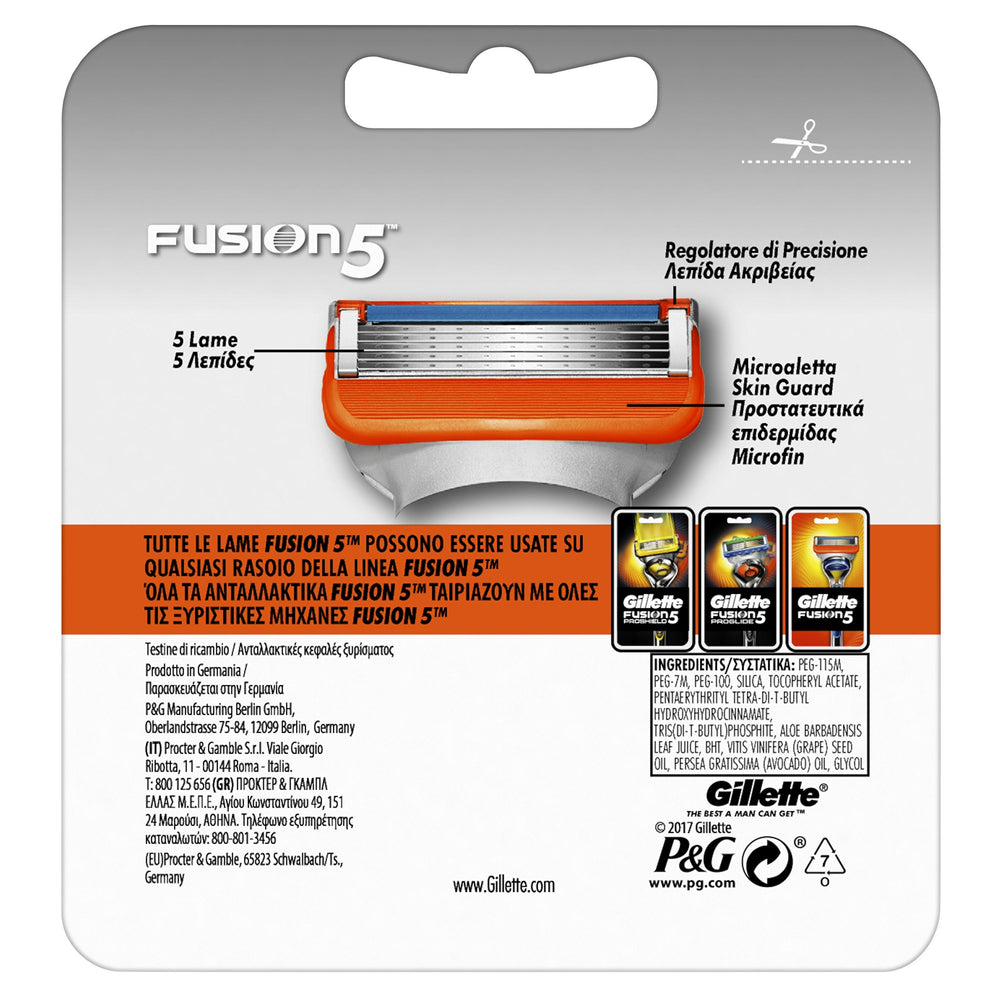 Gillette Fusion packaging image showing product protection