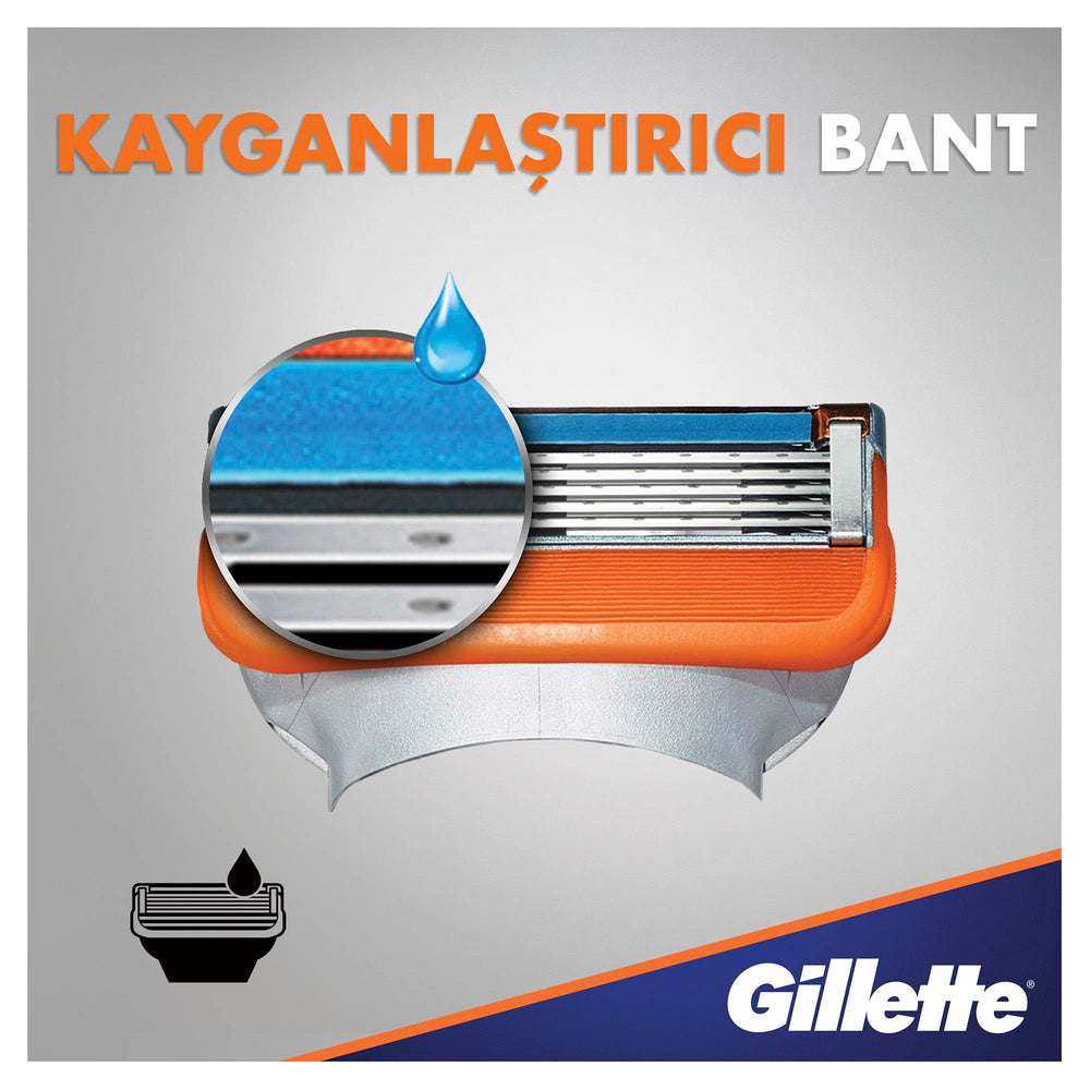 Gillette Fusion5 indicator Lubrastrip fades green to white with vitamin E and aloe.