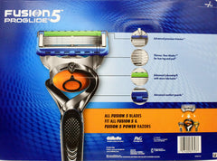 Gillette Fusion5 ProGlide refills 16-pack sideview demonstrates sleek cartridge design for easy replacement.