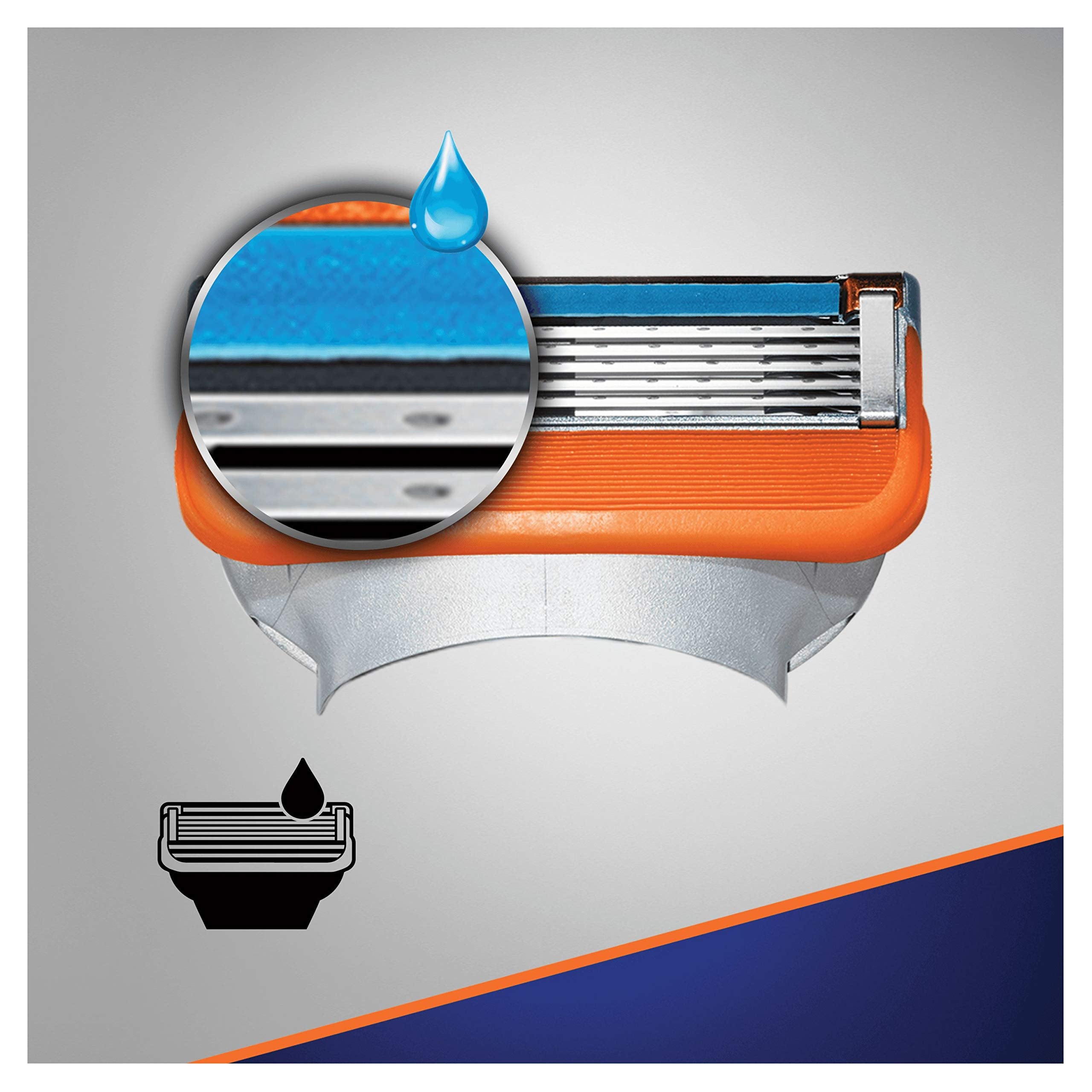 Gillette Fusion5 razor back precision trimmer for hard-to-reach areas.