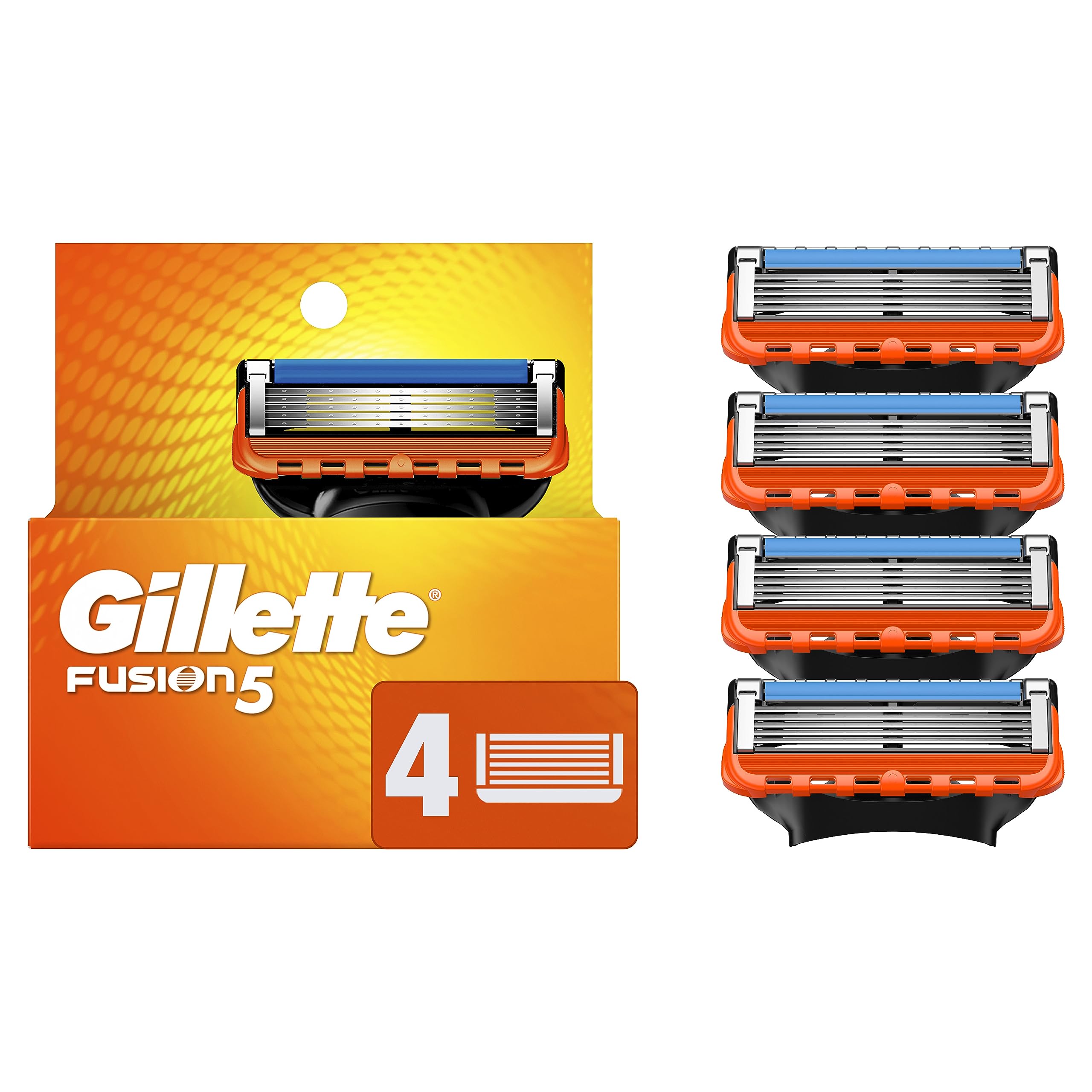 Gillette Fusion5 razor refills 4-pack for a smoother shave.