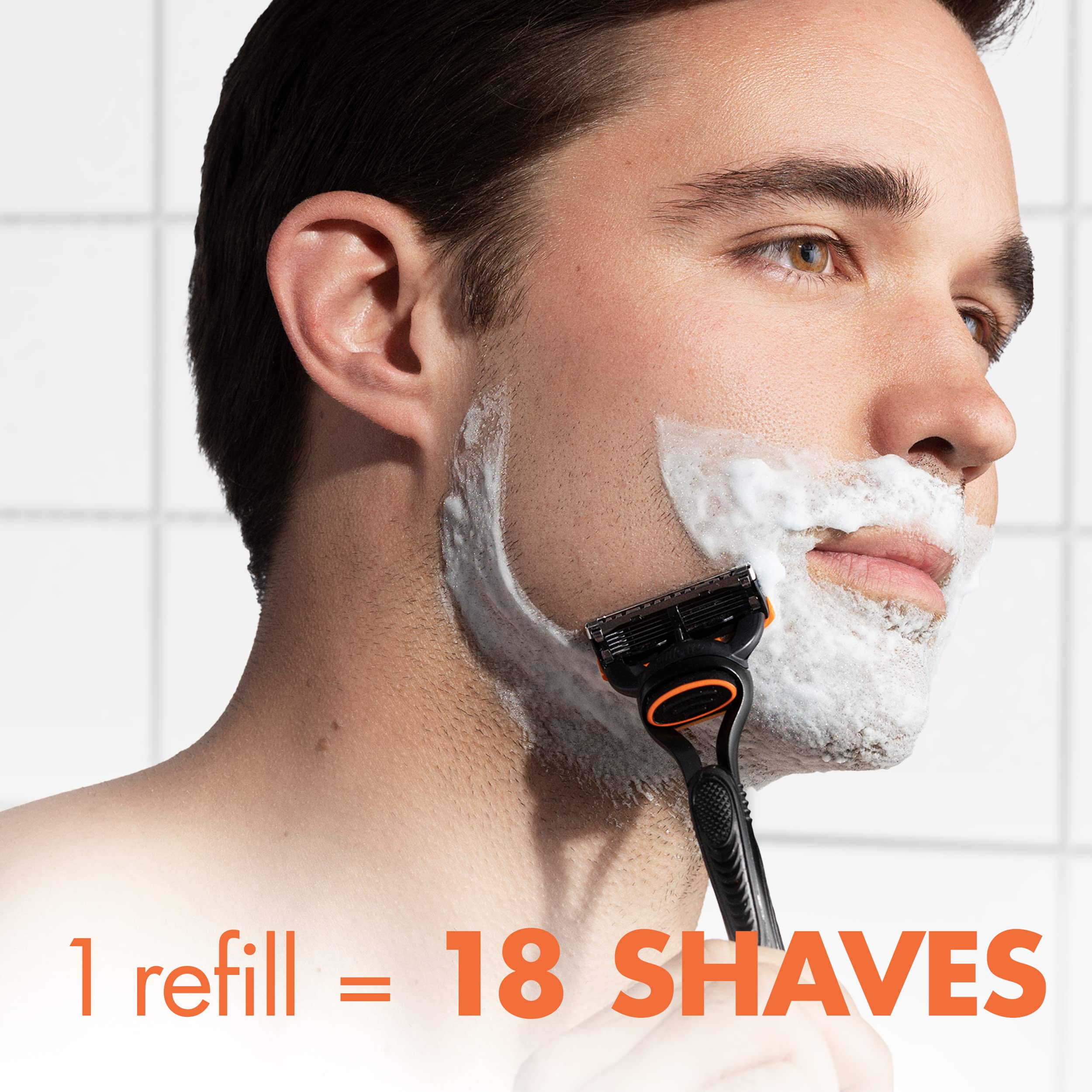 Gillette Fusion5 refills lubrication strip for extra glide after blades.