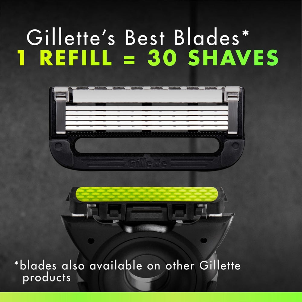 GilletteLabs exfoliating bar interaction with handle improves skin prep before shaving.