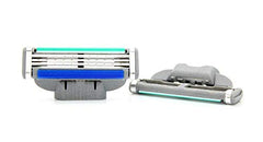 Gillette Mach 3 Turbo refill compatibility graphic demonstrates fit with all Mach 3 razors.